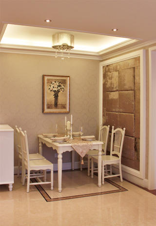 80平欧式风格二居装修餐厅搭配图