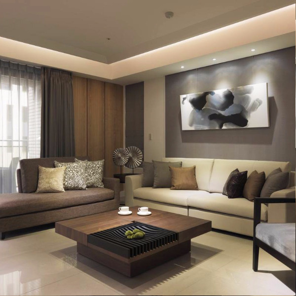 现代三居装修设计沙发背景墙图片