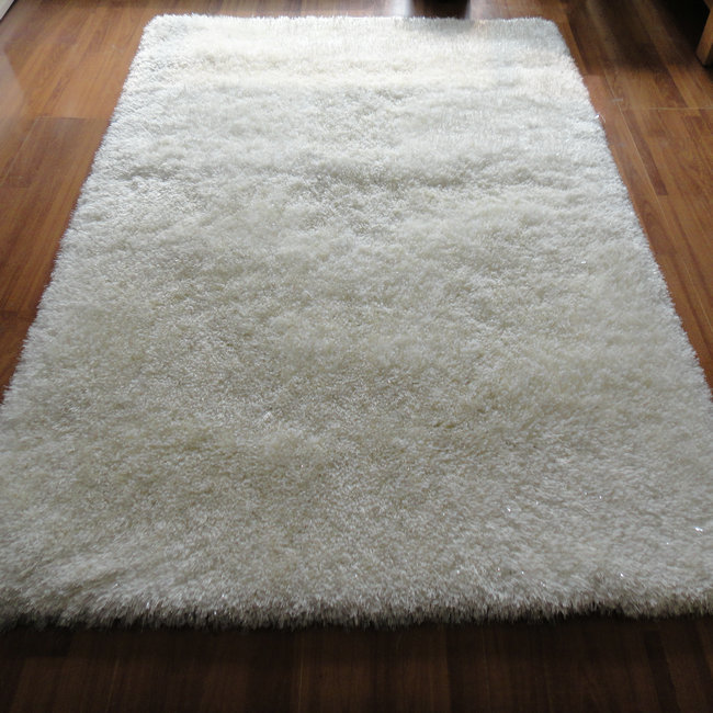 博尼亚 白色化纤简约现代涤纶纯色长方形机器织造 地毯