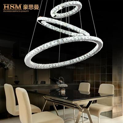 豪思曼灯饰 水晶不锈钢简约现代雕刻LED 吊灯