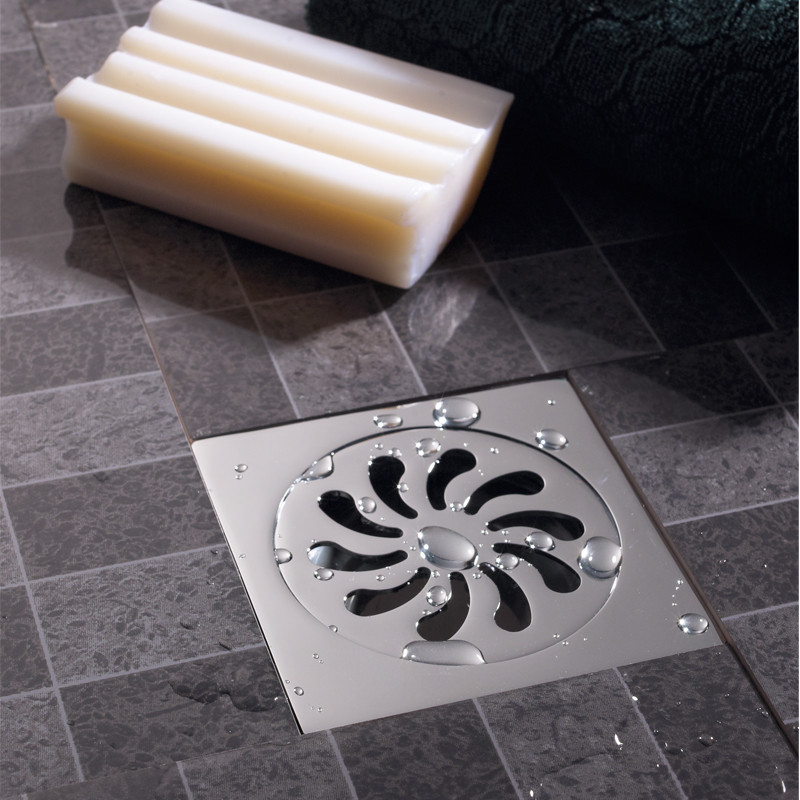 利尼斯 铜拉丝普通地漏方形防臭式 地漏