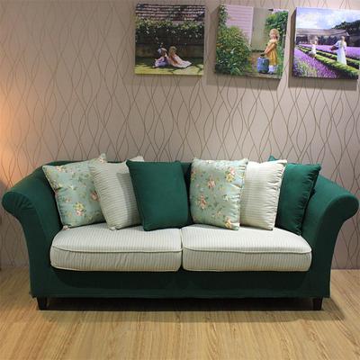 位多人u形水洗木质工艺拼板桦木移动混纺海绵抽象图案美式乡村沙发