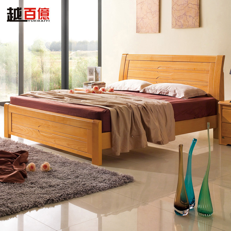 越百亿 榉木框架结构箱框结构现代中式拼板 srx-108床