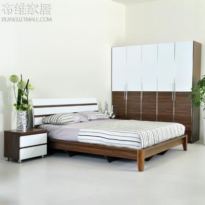 布维 密度板/纤维板PVC饰面拼板组装式箱体床北欧/宜家 床