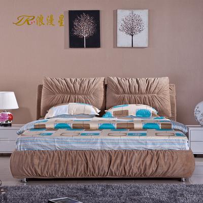 浪漫星 图片原版色组装式架子床绒质方形简约现代 床