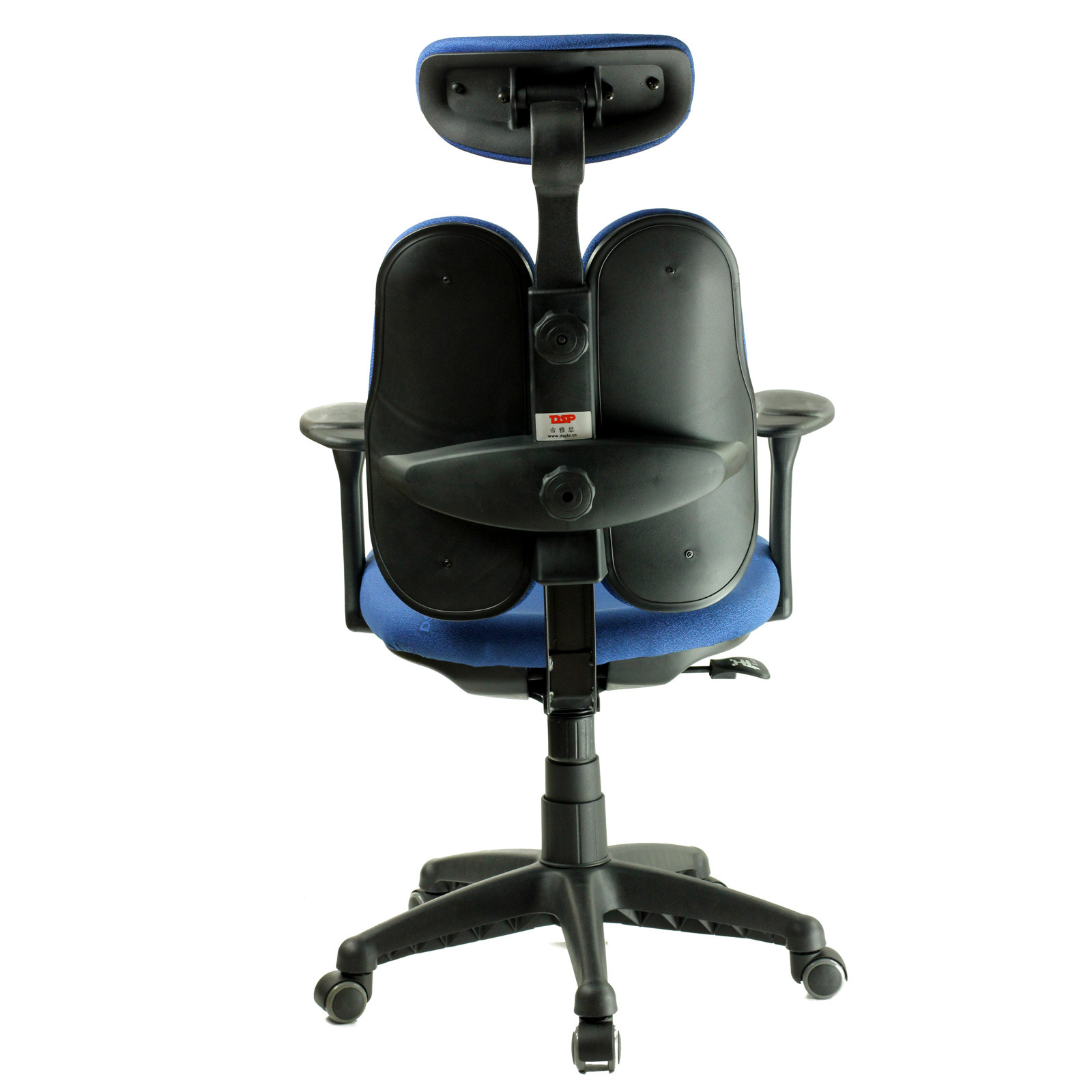 德斯帕 酒红色深灰色天蓝色固定扶手尼龙脚布艺 电脑椅