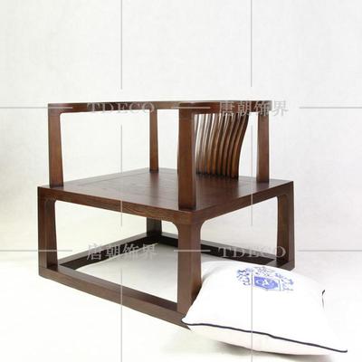 唐朝饰界 棕黑色实木成人现代中式 沙发椅