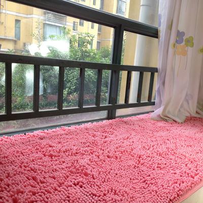 名悦地毯粉红色雪尼尔纯色简约现代飘窗垫