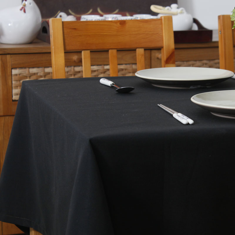 普丽新家 黑色布纯色简约现代 桌布