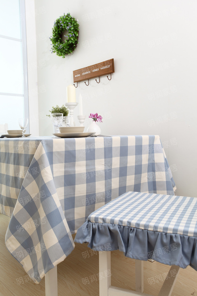 明润 小格子大格子布地中海 桌布