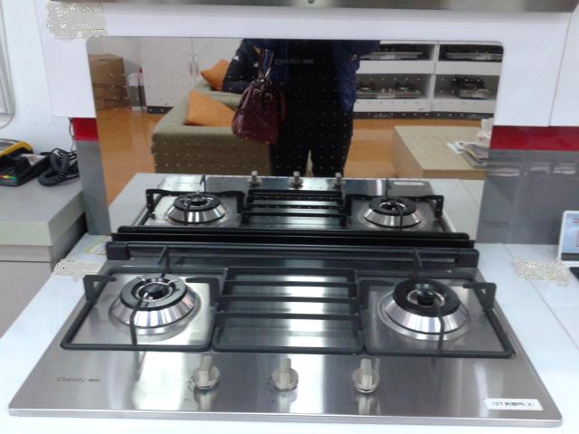 德意 军绿色人工煤气嵌入式不锈钢 燃气灶