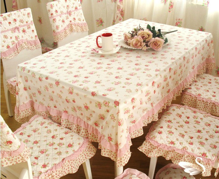 田园生活 粉红小碎花布植物花卉田园 桌布