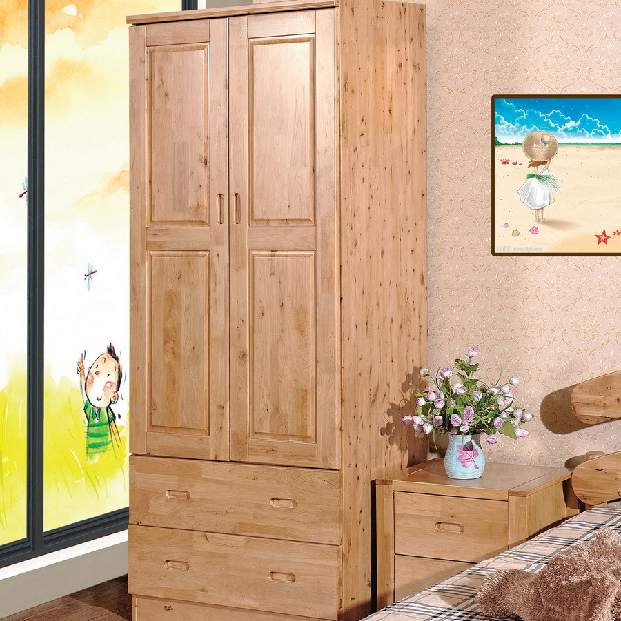 伊久 深色浅色柏木储藏平拉门抽象图案成人现代中式 香柏木2门衣柜