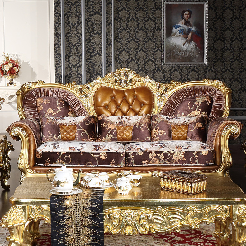法丽莎 奢华香槟金u形雕刻橡木海绵艺术欧式 沙发价格,图片,品牌信息
