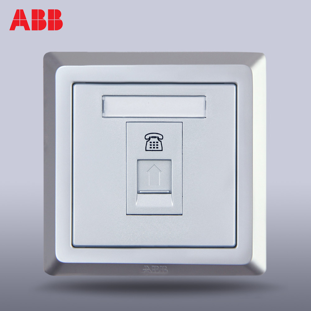 abb 银色86型单电话 插座