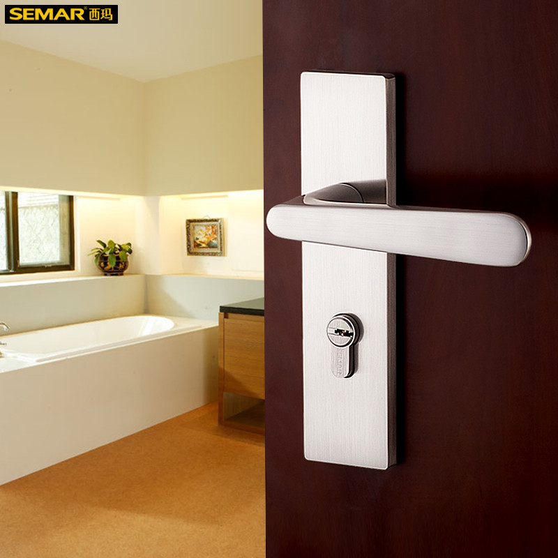 西玛 左内左外右内右外拉丝不锈钢双锁舌 锁具