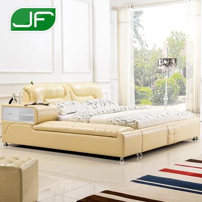 JF 接触面真皮组装方形欧式 床
