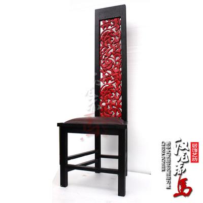 汉龙赤马 黑漆实木皮饰面松木成人现代中式 椅子