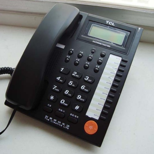 王牌 黑色有绳电话座式经典方形 电话机