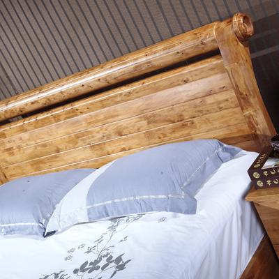梵星豪斯 低箱茶色高箱柏木组装式架子床简约现代 床
