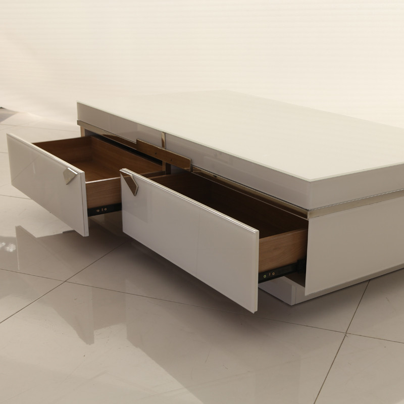 万怡家具 米色人造板钢化密度板/纤维板玻璃工艺木质工艺简约现代