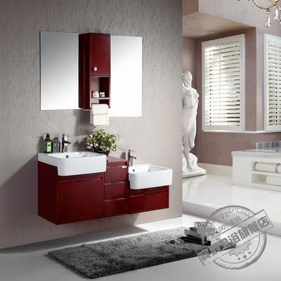 宾爵卫浴 橡木款式PVC款式一体陶瓷盆E0级简约现代 浴室柜