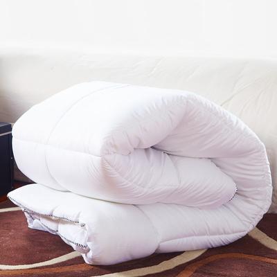 霓裳绣品粉红色白色绗缝牛奶纤维冬季磨毛一等品化纤被子