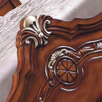 格麦思 象牙白艾菲尔色橡胶木框架结构美式乡村雕刻 床
