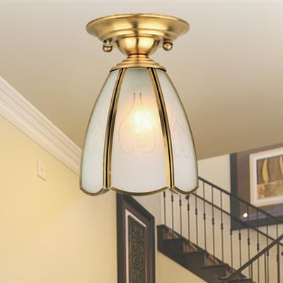 欧玛豪迪 x801玻璃铜欧式热弯圆形白炽灯节能灯LED 吸顶灯