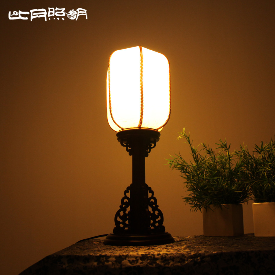 比月pvc木明清古典led节能灯 台灯