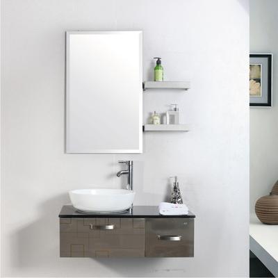 桑莱特 不锈钢含带配套面盆玻璃台面E0级简约现代 浴室柜