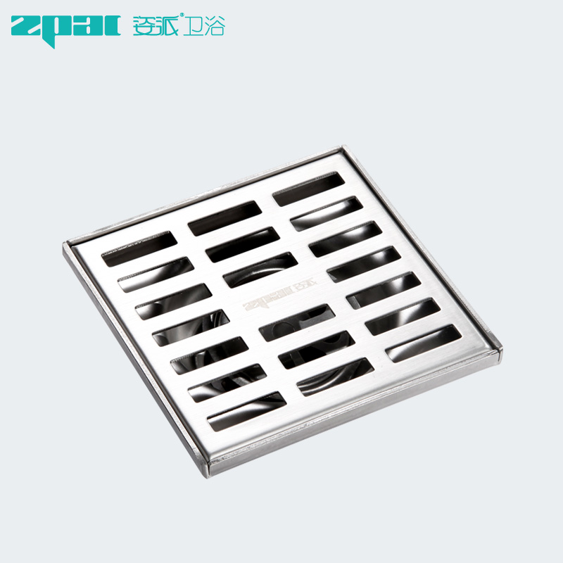 姿派 不锈钢拉丝同层侧排地漏方形防臭式 地漏
