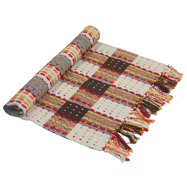 kidult 吉到 布门厅格子手工织造 地垫