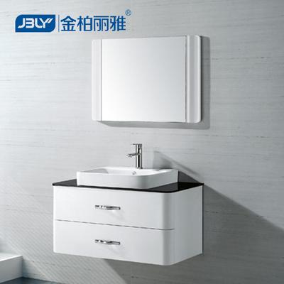 金柏丽雅 白色含带浴室镜柜玻璃台面E1级现代中式 浴室柜