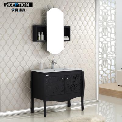 伊赛浦森 黑色白色（预定）不锈钢一体陶瓷盆E0级欧式 浴室柜