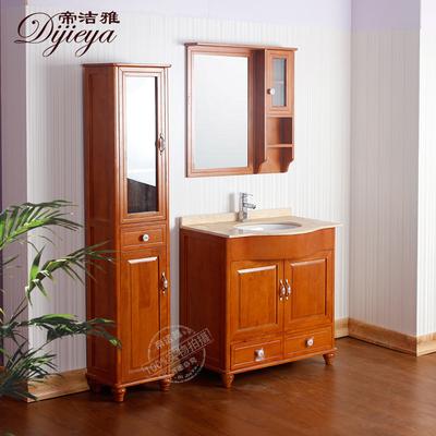帝洁雅 橡胶木含带配套面盆人造石台面现代中式 D7059浴室柜