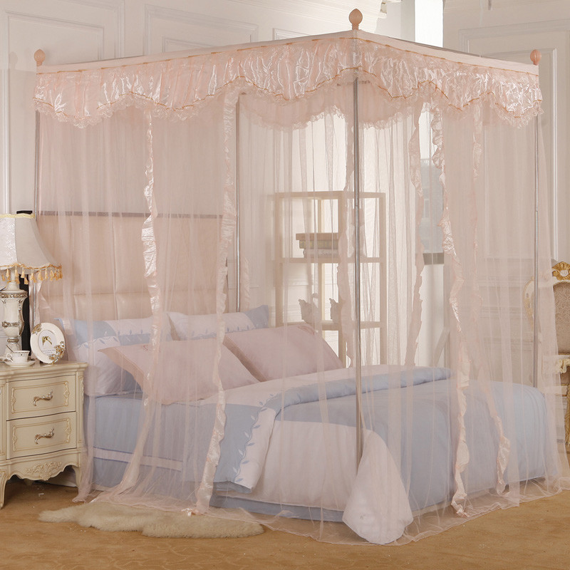 恒发 浅黄色粉玉色不锈钢管宫廷蚊帐通用 蚊帐