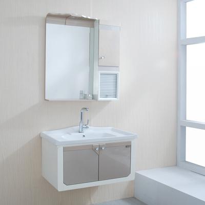 爱瑞仕卫浴 PVC板一体陶瓷盆E2级简约现代 浴室柜