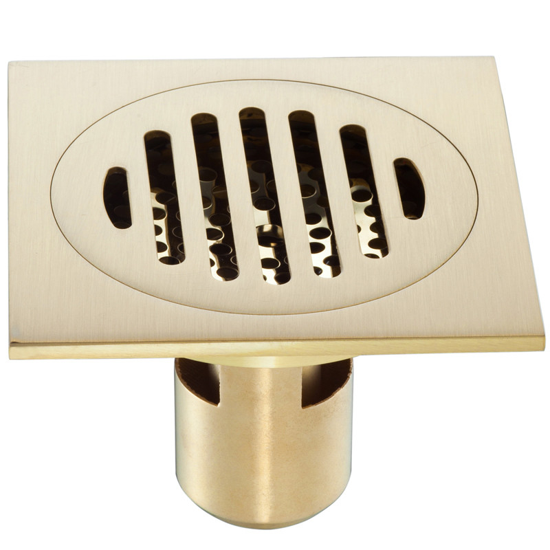 贝乐 铜质铜色普通t55地漏方形防臭式 地漏