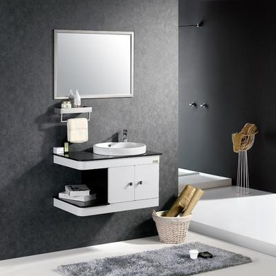 宾爵卫浴 不锈钢一体陶瓷盆E0级简约现代 HT8009浴室柜