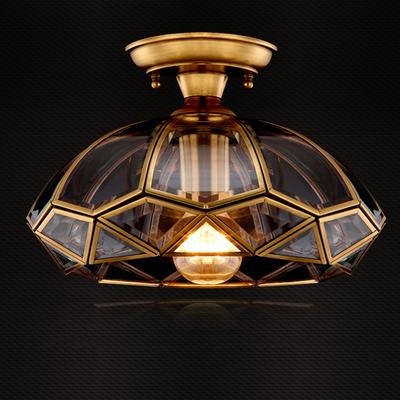 欧玛豪迪 （吊灯）（吸顶灯）玻璃铜欧式热弯白炽灯节能灯LED 吸顶灯