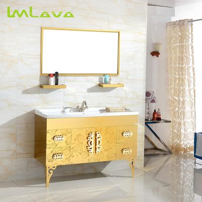 Lm Lava 不锈钢含带配套面盆一体陶瓷盆E0级欧式 LV-G059浴室柜