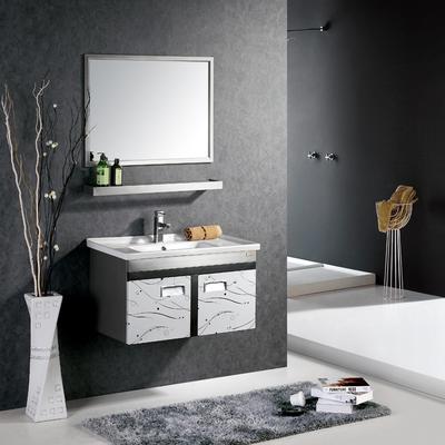 宾爵卫浴 不锈钢一体陶瓷盆E0级简约现代 GL9089浴室柜