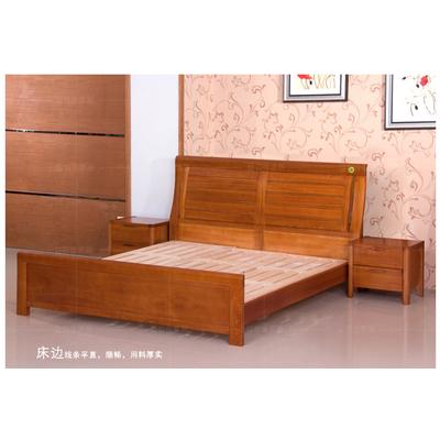 华馨隆 高箱水曲柳床-06床低箱床水曲柳框架结构简约现代 床