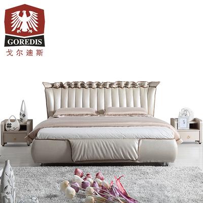 戈尔迪斯 木全真皮组装方形简约现代 床-06床