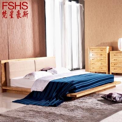 梵星豪斯 不带床头柜带床头柜柏木组装式架子床简约现代无 床