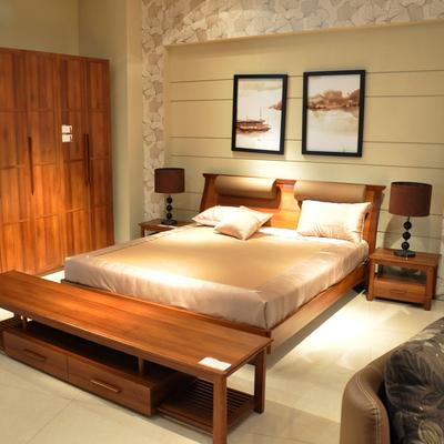 康诺威 橡木组装式架子床现代中式拼板 床