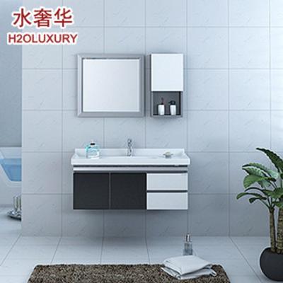 H2oluxury 不锈钢一体陶瓷盆简约现代 浴室柜