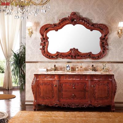 科甜 橡木含带配套面盆大理石台面明清古典 浴室柜