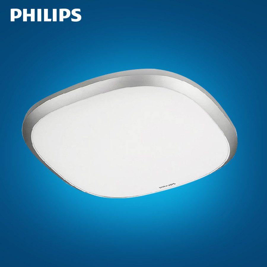 飞利浦 有机玻璃铁简约现代镀铬正方形节能灯荧光灯 吸顶灯